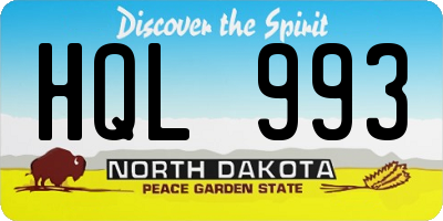 ND license plate HQL993