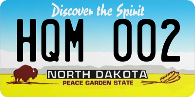 ND license plate HQM002