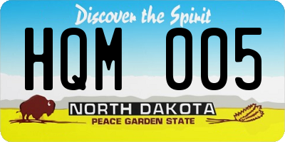 ND license plate HQM005