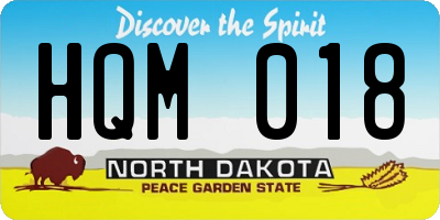 ND license plate HQM018