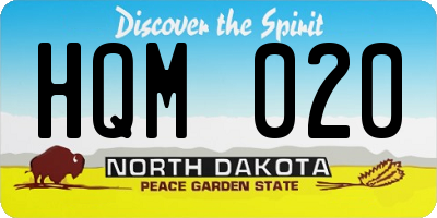 ND license plate HQM020