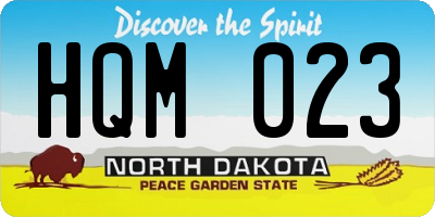 ND license plate HQM023