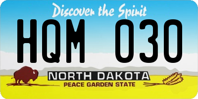 ND license plate HQM030