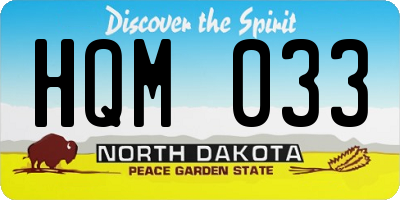 ND license plate HQM033