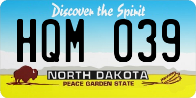 ND license plate HQM039