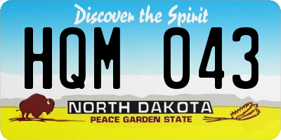 ND license plate HQM043
