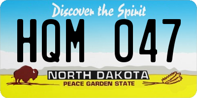 ND license plate HQM047