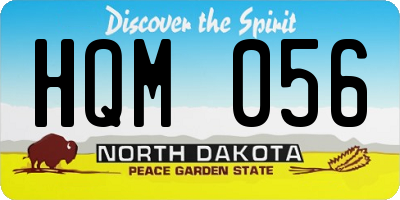 ND license plate HQM056
