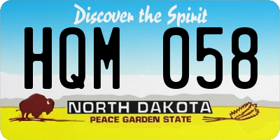 ND license plate HQM058