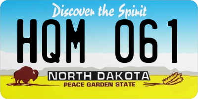 ND license plate HQM061