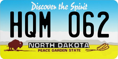 ND license plate HQM062