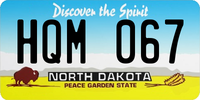 ND license plate HQM067