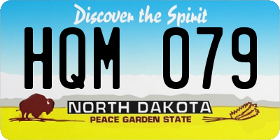 ND license plate HQM079