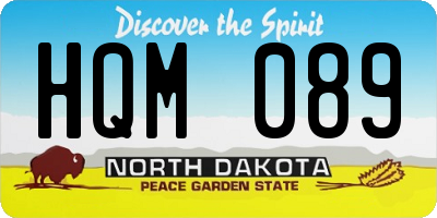ND license plate HQM089