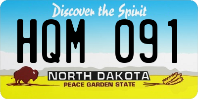 ND license plate HQM091