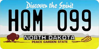 ND license plate HQM099