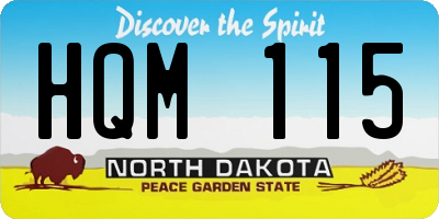 ND license plate HQM115