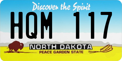 ND license plate HQM117