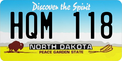 ND license plate HQM118