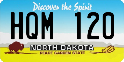 ND license plate HQM120