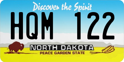 ND license plate HQM122
