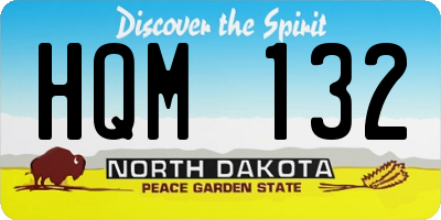 ND license plate HQM132