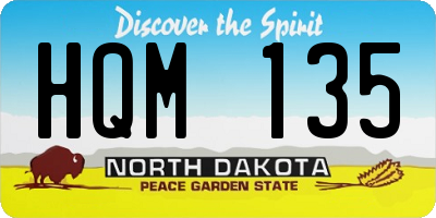 ND license plate HQM135