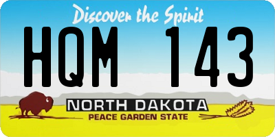 ND license plate HQM143