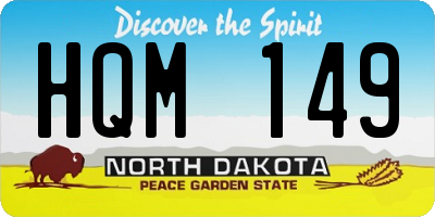 ND license plate HQM149