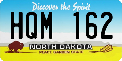 ND license plate HQM162