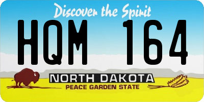 ND license plate HQM164