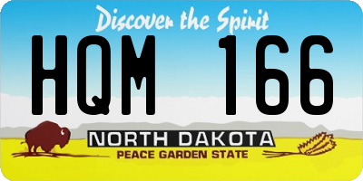 ND license plate HQM166