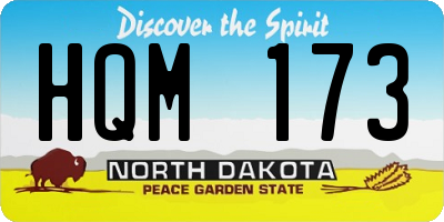ND license plate HQM173