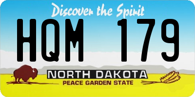 ND license plate HQM179