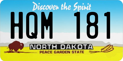 ND license plate HQM181