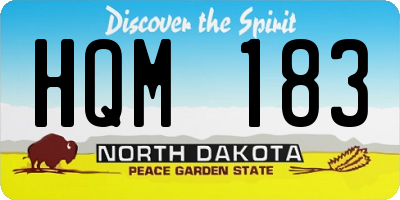 ND license plate HQM183