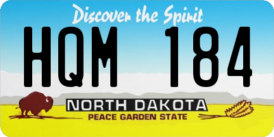 ND license plate HQM184