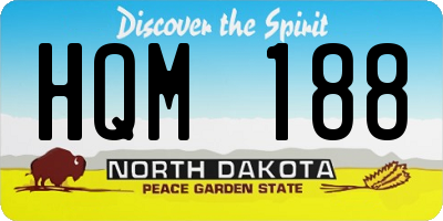 ND license plate HQM188