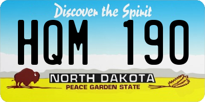 ND license plate HQM190