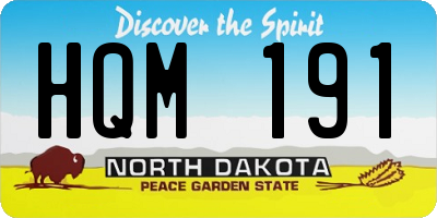 ND license plate HQM191
