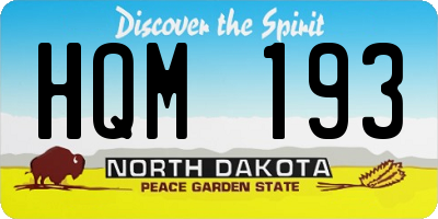 ND license plate HQM193