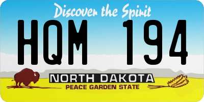 ND license plate HQM194