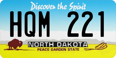 ND license plate HQM221