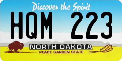 ND license plate HQM223