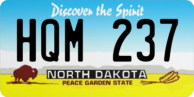 ND license plate HQM237
