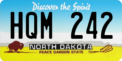 ND license plate HQM242