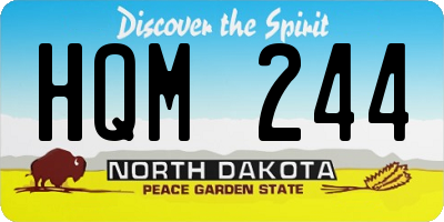 ND license plate HQM244