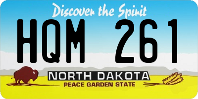 ND license plate HQM261