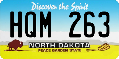 ND license plate HQM263