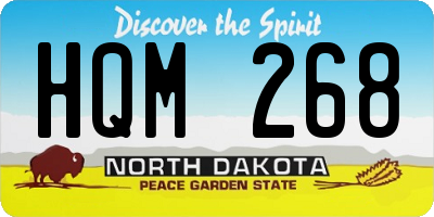 ND license plate HQM268